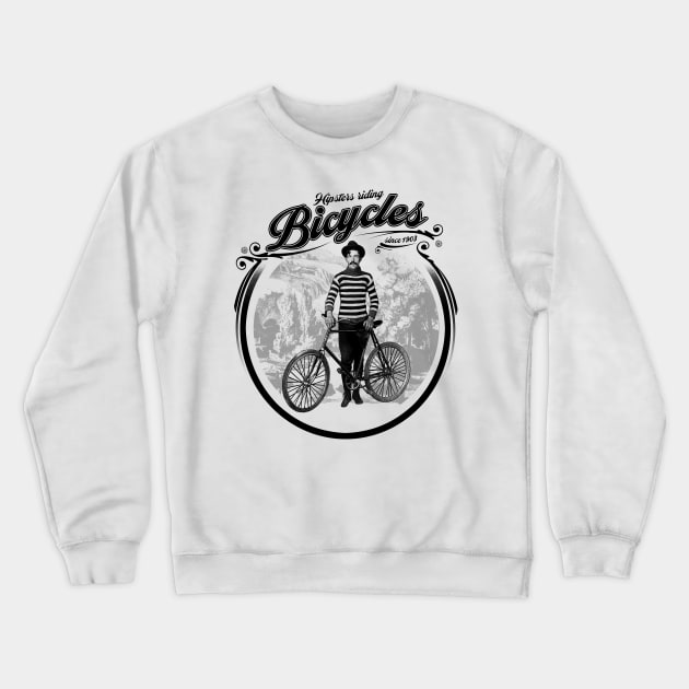 Hipsters riding bicycle since 1903 Crewneck Sweatshirt by giddyaunt